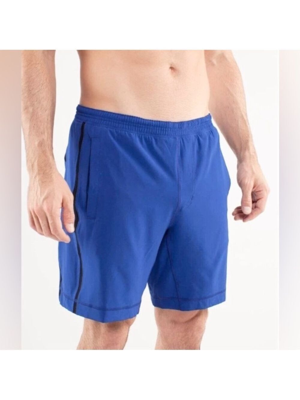 Lululemon Run Response Short Men's XL Drawstring Lined Wet Dry Warm Blue